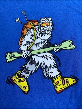 Blue Graphic Yeti Ski T-Shirt - Casual Men's Shirt